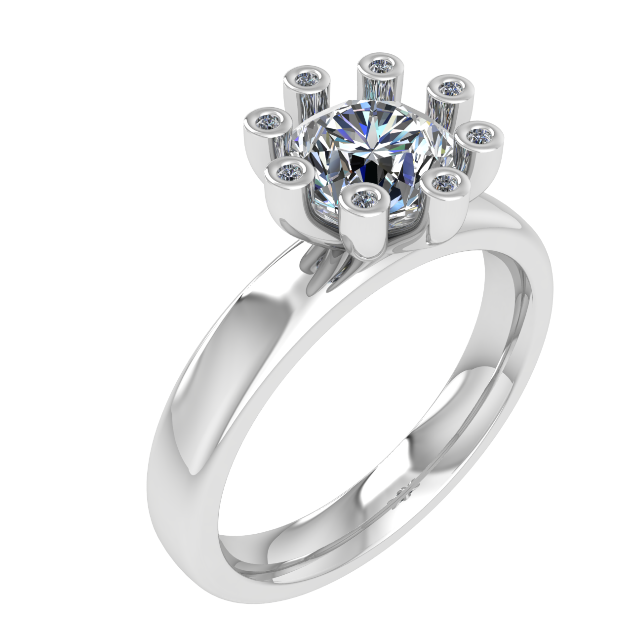 ACCENTED 6.50mm ROUND ENGAGEMENT RING